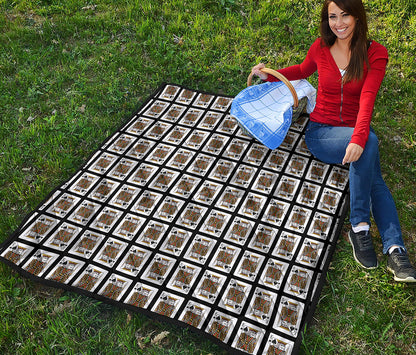 King Of Spades Playing Card Pattern Print Quilt