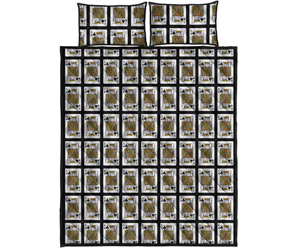 King Of Spades Playing Card Pattern Print Quilt Bed Set