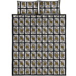 King Of Spades Playing Card Pattern Print Quilt Bed Set
