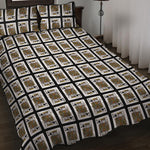King Of Spades Playing Card Pattern Print Quilt Bed Set