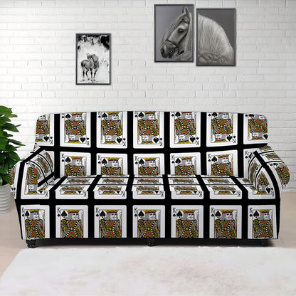 King Of Spades Playing Card Pattern Print Sofa Cover