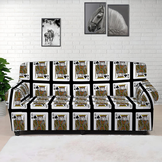 King Of Spades Playing Card Pattern Print Sofa Cover