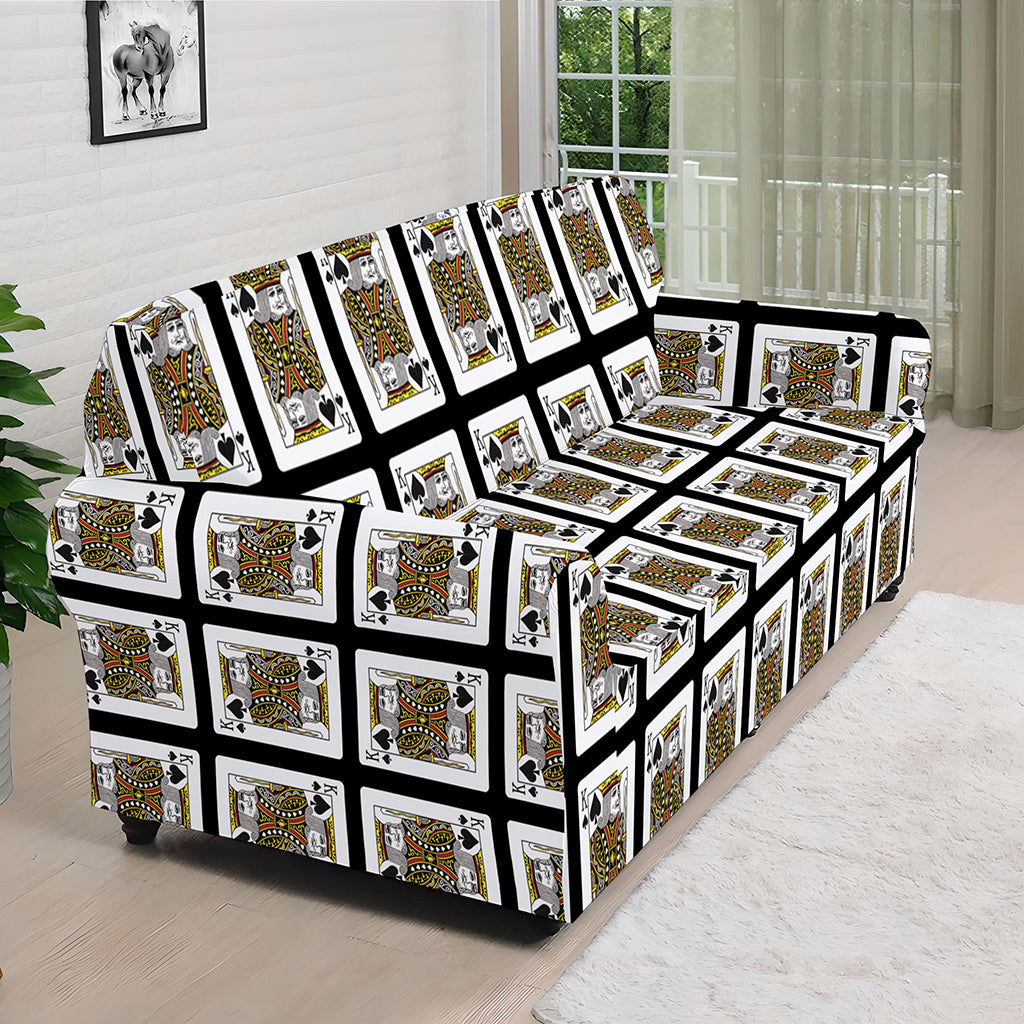 King Of Spades Playing Card Pattern Print Sofa Cover