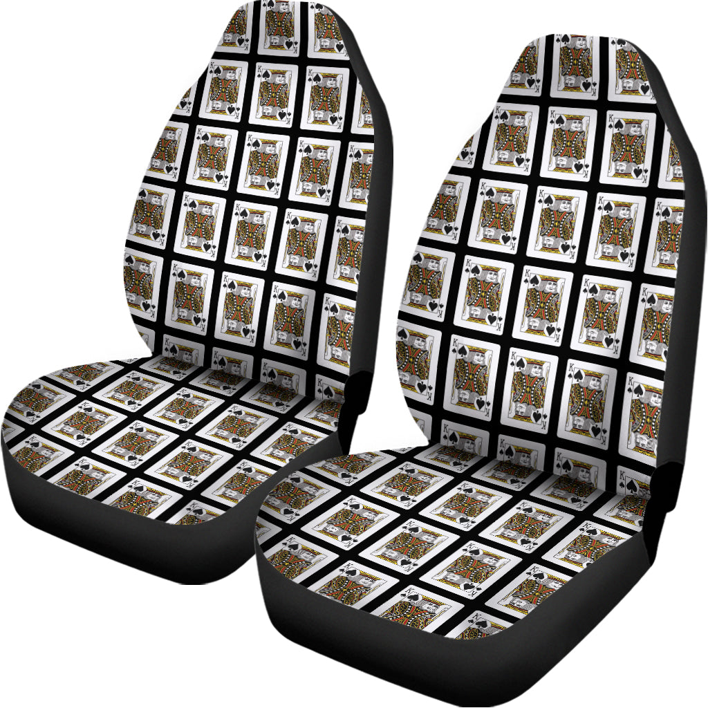 King Of Spades Playing Card Pattern Print Universal Fit Car Seat Covers