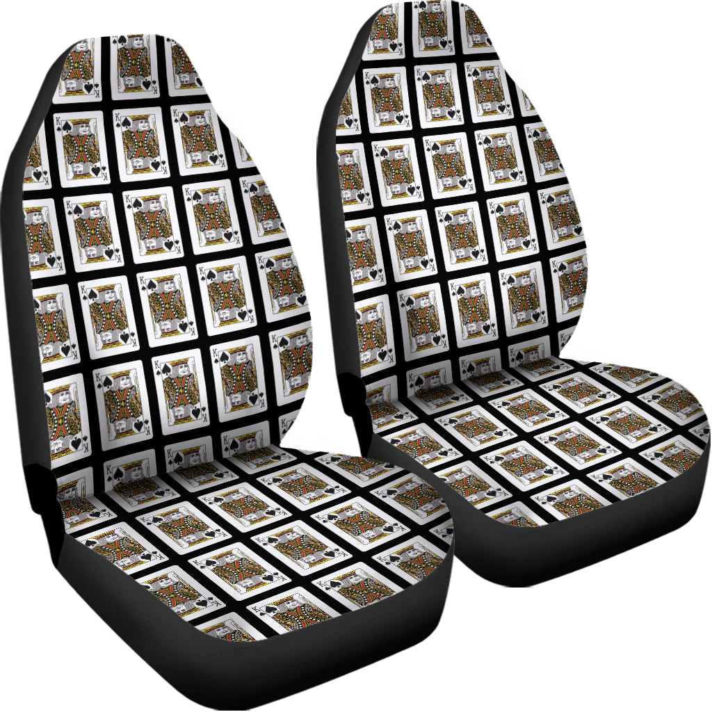 King Of Spades Playing Card Pattern Print Universal Fit Car Seat Covers