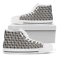 King Of Spades Pattern Print White High Top Sneakers