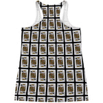 King Of Spades Playing Card Pattern Print Women's Racerback Tank Top