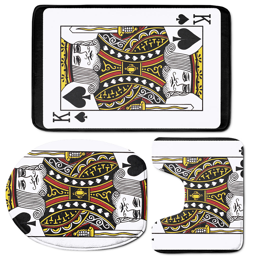 King Of Spades Playing Card Print 3 Piece Bath Mat Set
