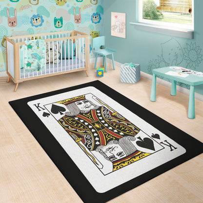 King Of Spades Playing Card Print Area Rug