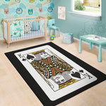 King Of Spades Playing Card Print Area Rug