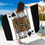 King Of Spades Playing Card Print Beach Sarong Wrap