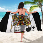 King Of Spades Playing Card Print Beach Sarong Wrap