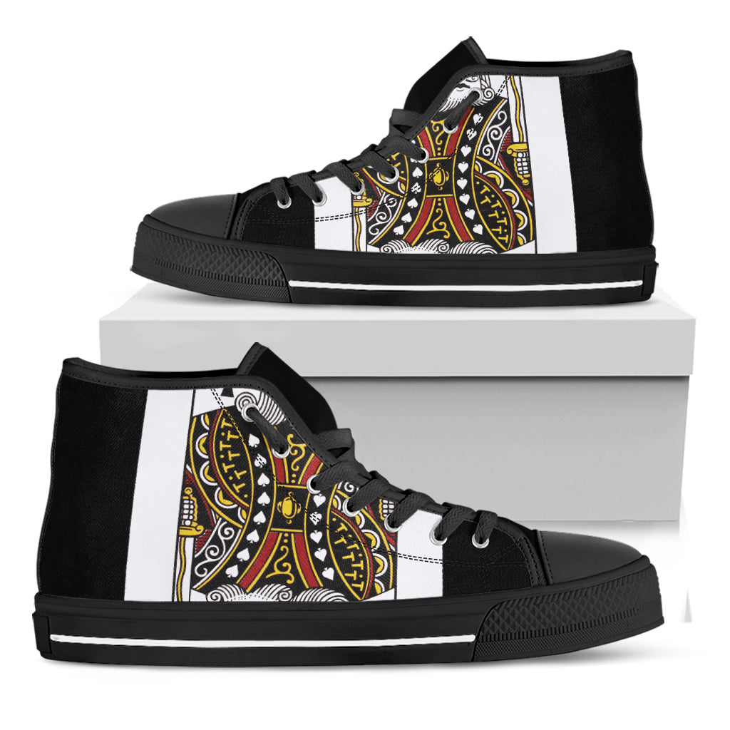 King Of Spades Playing Card Print Black High Top Shoes