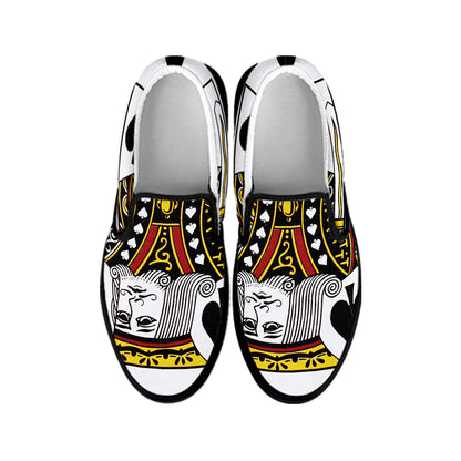 King Of Spades Playing Card Print Black Slip On Shoes