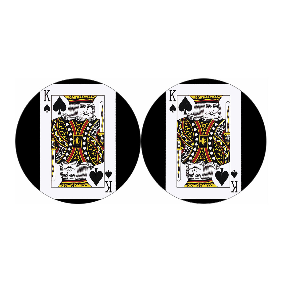 King Of Spades Playing Card Print Car Coasters