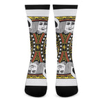 King Of Spades Playing Card Print Crew Socks