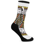 King Of Spades Playing Card Print Crew Socks