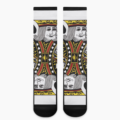 King Of Spades Playing Card Print Crew Socks