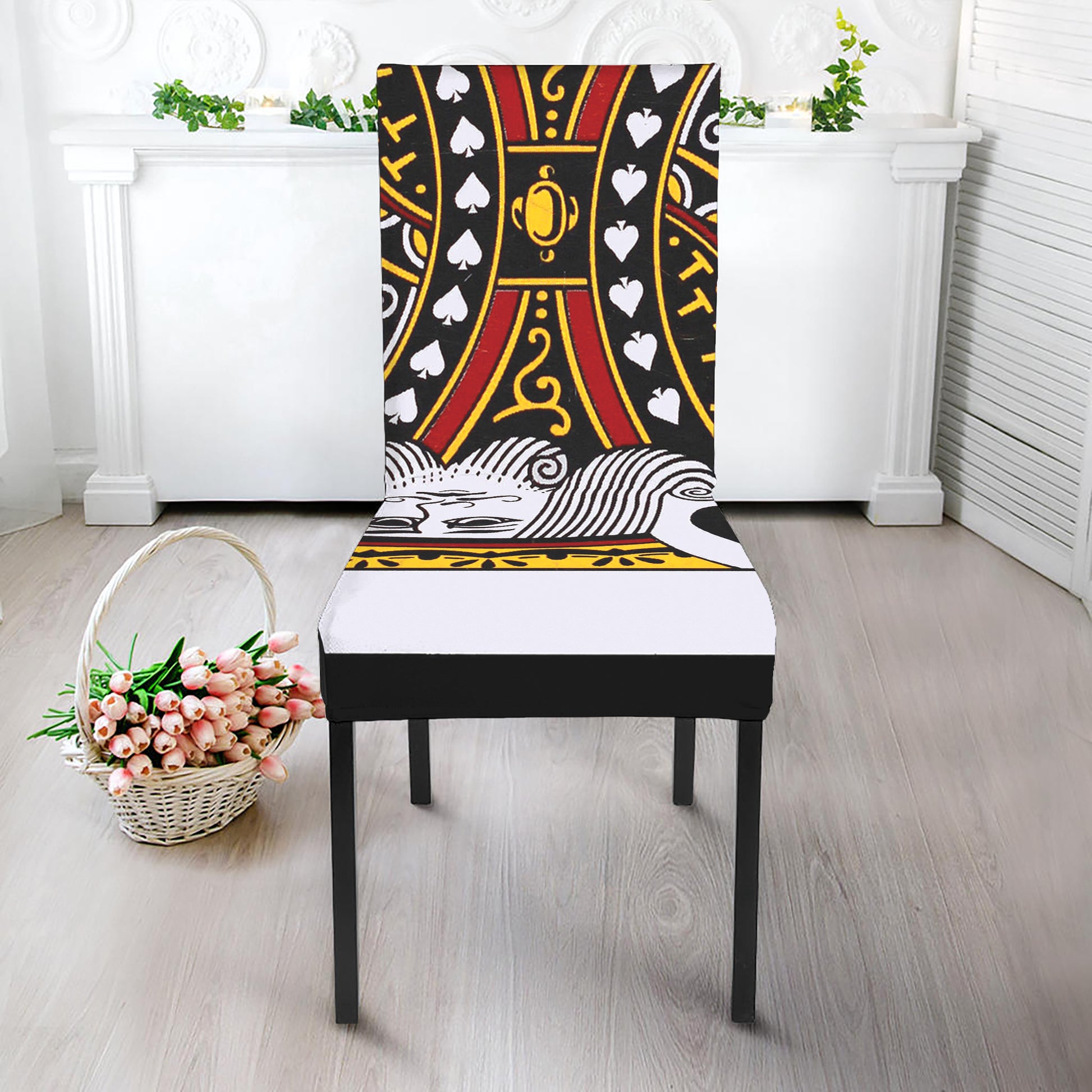 King Of Spades Playing Card Print Dining Chair Slipcover