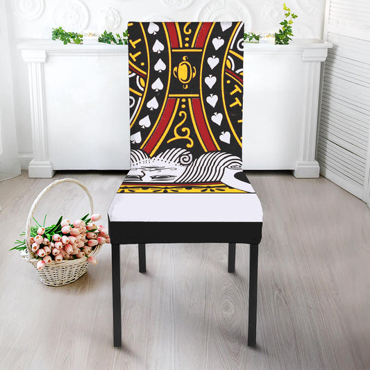 King Of Spades Playing Card Print Dining Chair Slipcover