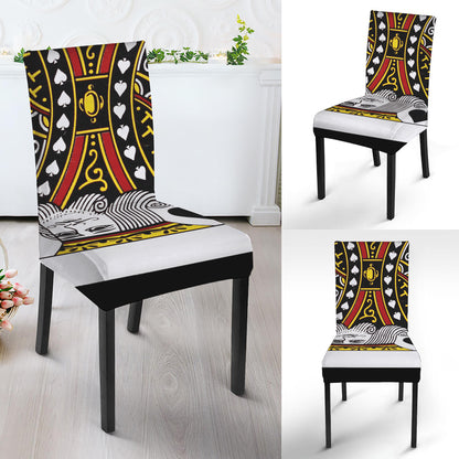 King Of Spades Playing Card Print Dining Chair Slipcover