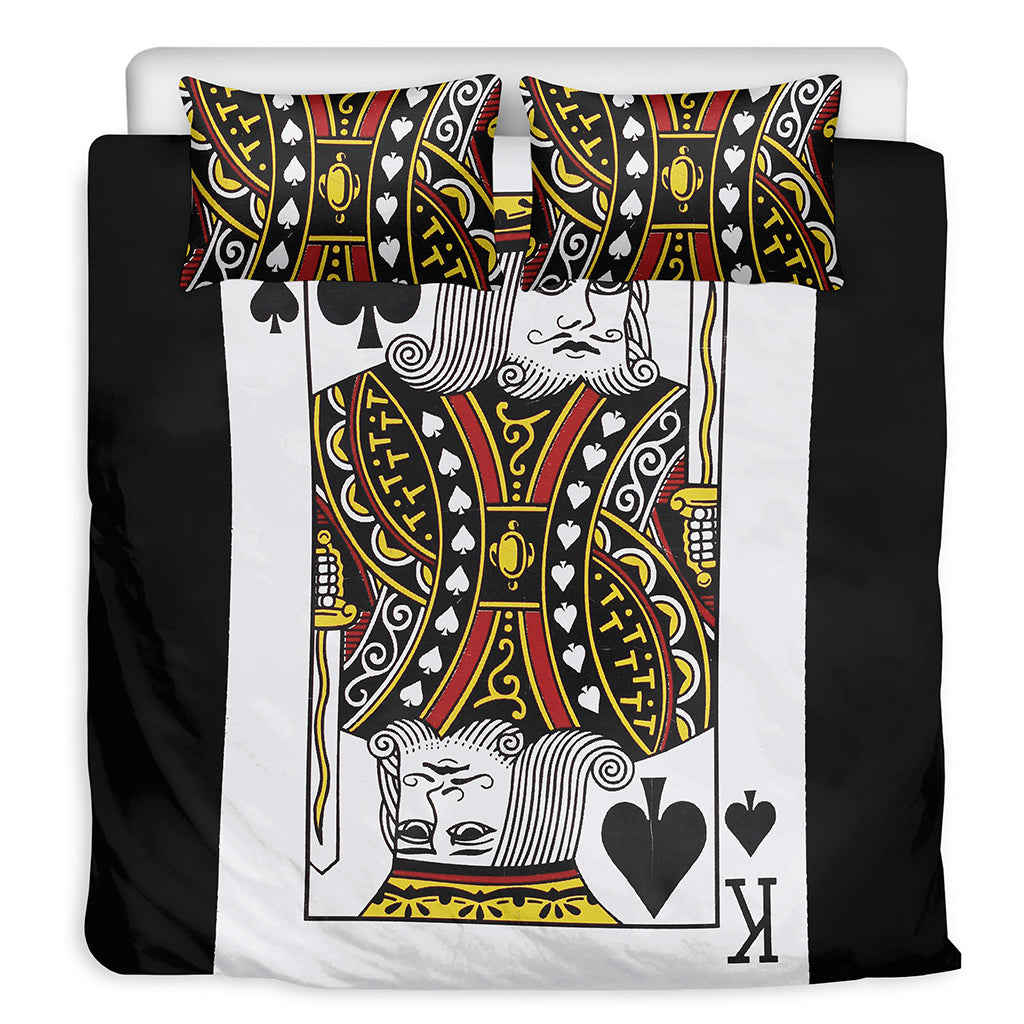 King Of Spades Playing Card Print Duvet Cover Bedding Set