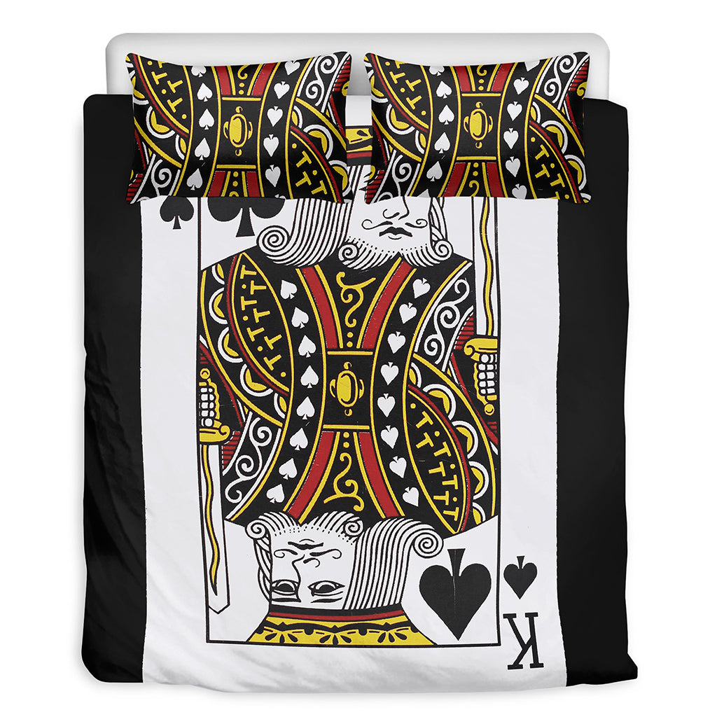 King Of Spades Playing Card Print Duvet Cover Bedding Set