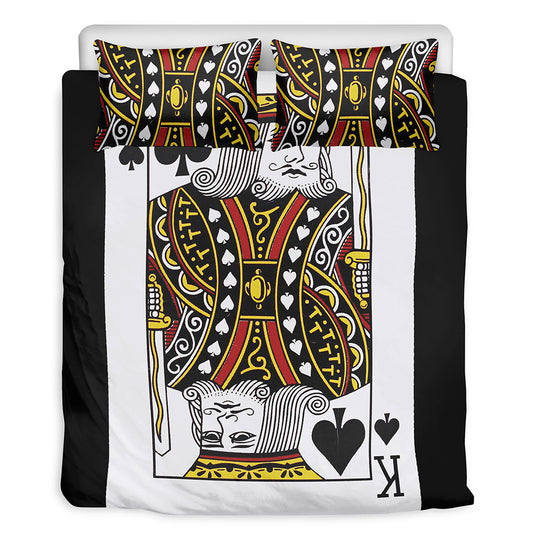 King Of Spades Playing Card Print Duvet Cover Bedding Set