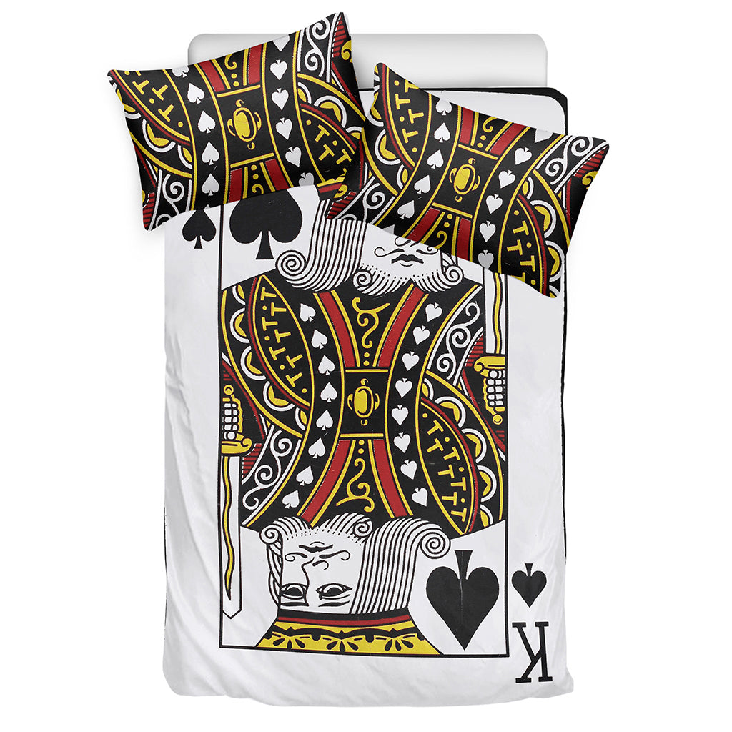 King Of Spades Playing Card Print Duvet Cover Bedding Set