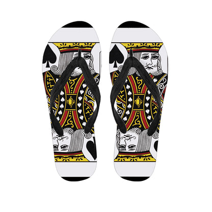 King Of Spades Playing Card Print Flip Flops