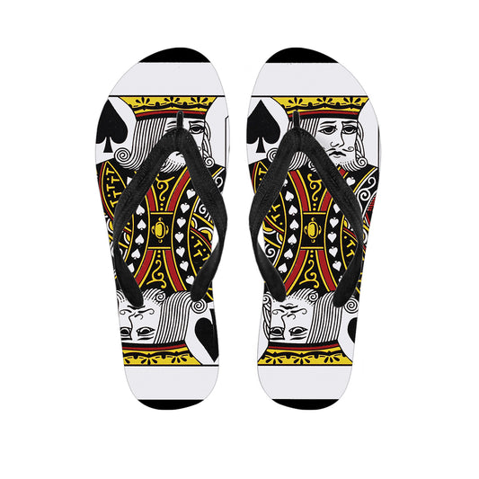 King Of Spades Playing Card Print Flip Flops