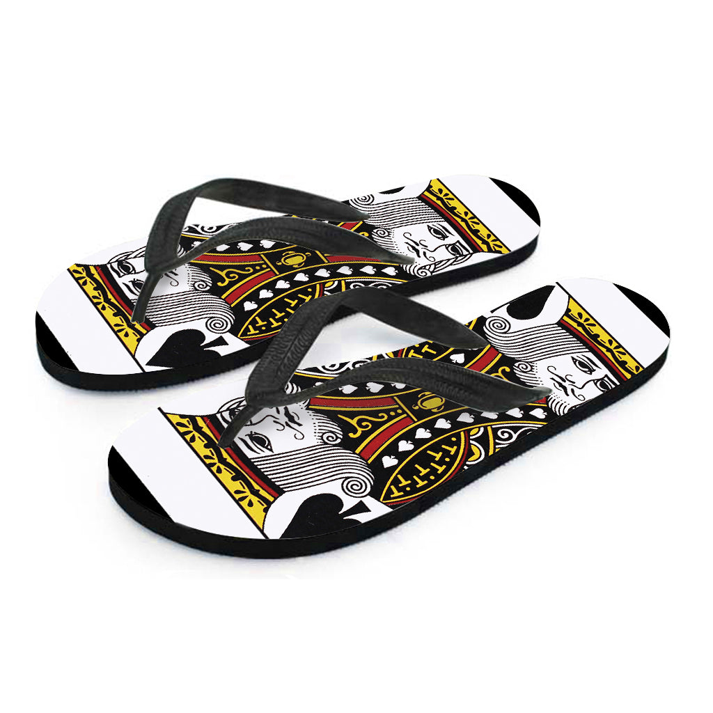 King Of Spades Playing Card Print Flip Flops