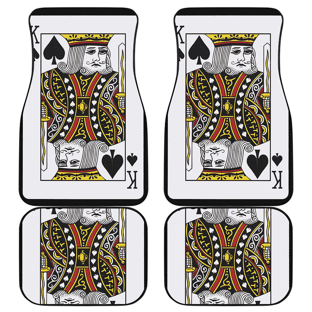 King Of Spades Playing Card Print Front and Back Car Floor Mats