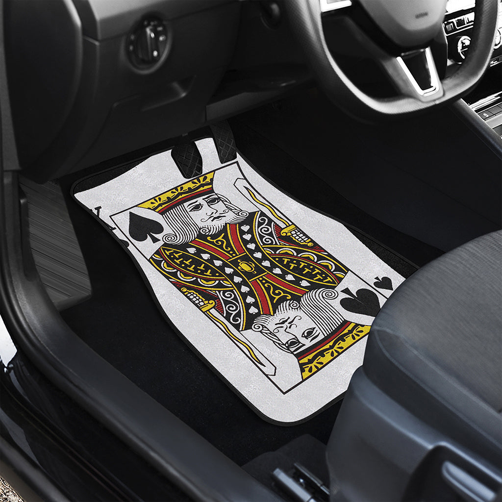 King Of Spades Playing Card Print Front and Back Car Floor Mats