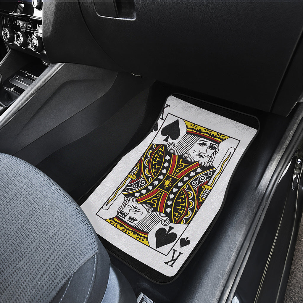 King Of Spades Playing Card Print Front and Back Car Floor Mats