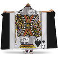 King Of Spades Playing Card Print Hooded Blanket