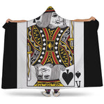 King Of Spades Playing Card Print Hooded Blanket