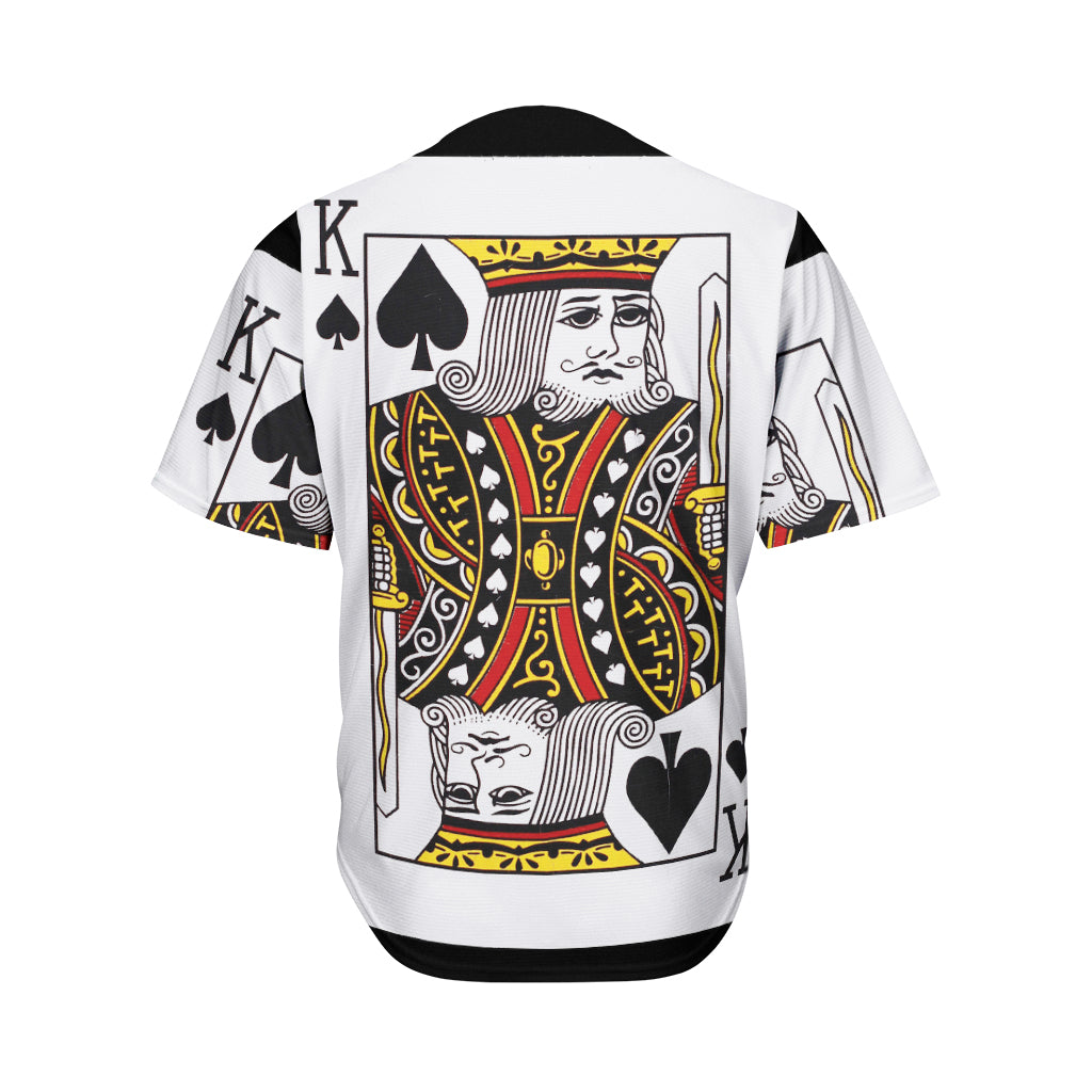 King Of Spades Playing Card Print Men's Baseball Jersey