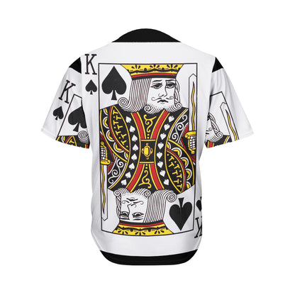 King Of Spades Playing Card Print Men's Baseball Jersey