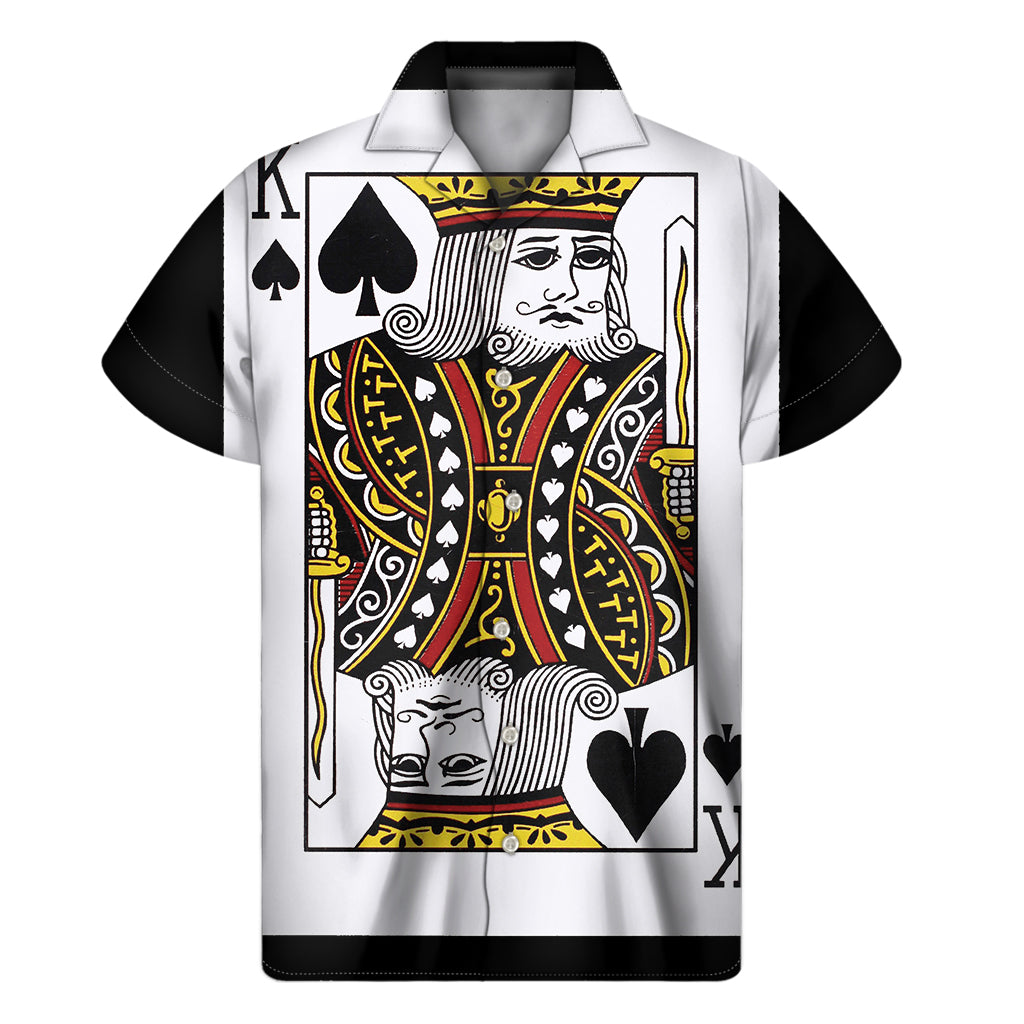 King Of Spades Playing Card Print Men's Short Sleeve Shirt