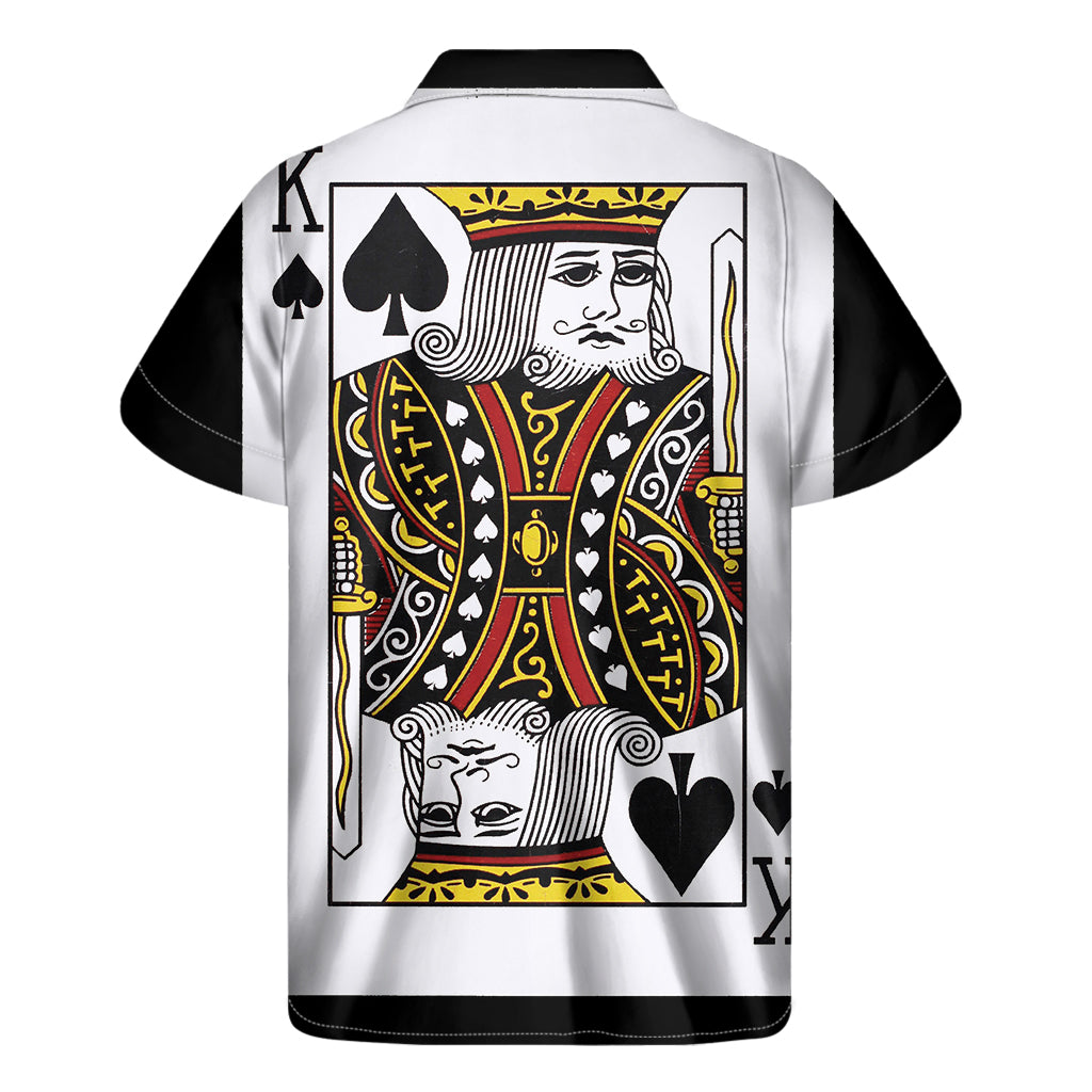 King Of Spades Playing Card Print Men's Short Sleeve Shirt
