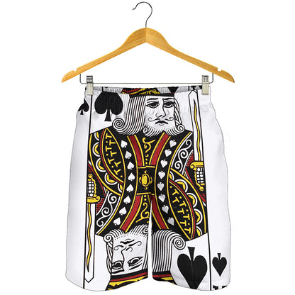 King Of Spades Playing Card Print Men's Shorts