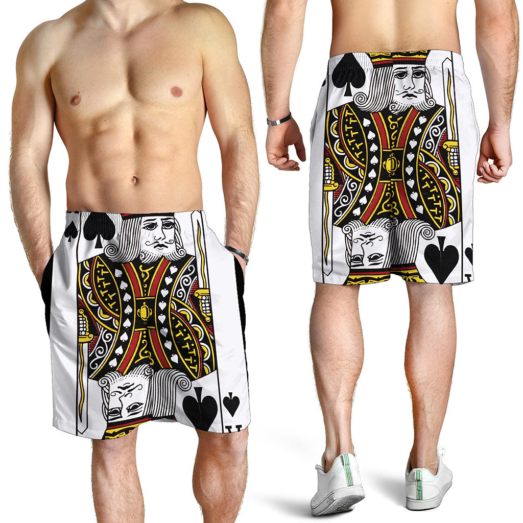 King Of Spades Playing Card Print Men's Shorts