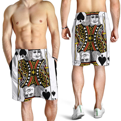 King Of Spades Playing Card Print Men's Shorts