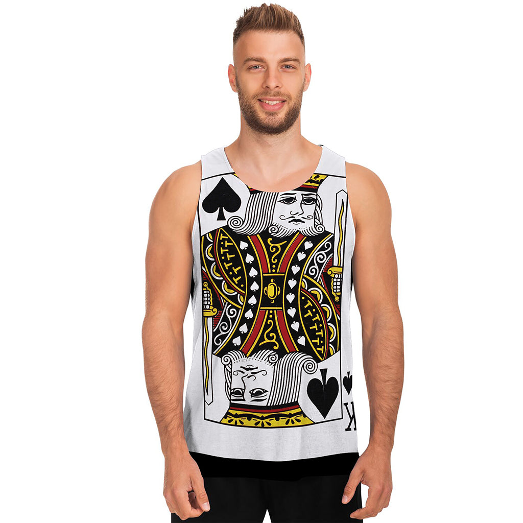 King Of Spades Playing Card Print Men's Tank Top
