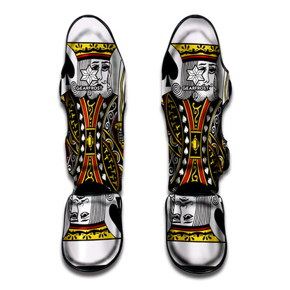 King Of Spades Playing Card Print Muay Thai Shin Guard