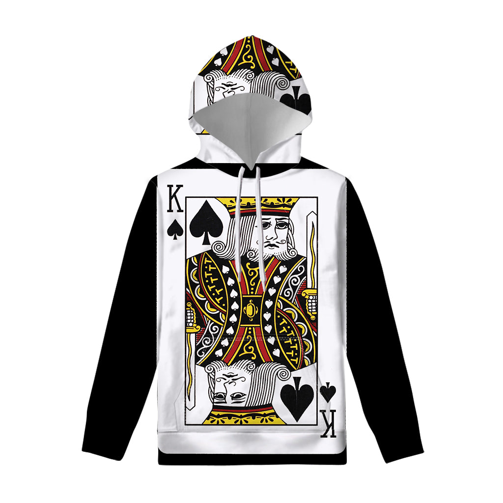 King Of Spades Playing Card Print Pullover Hoodie