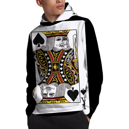 King Of Spades Playing Card Print Pullover Hoodie