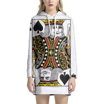 King Of Spades Playing Card Print Pullover Hoodie Dress