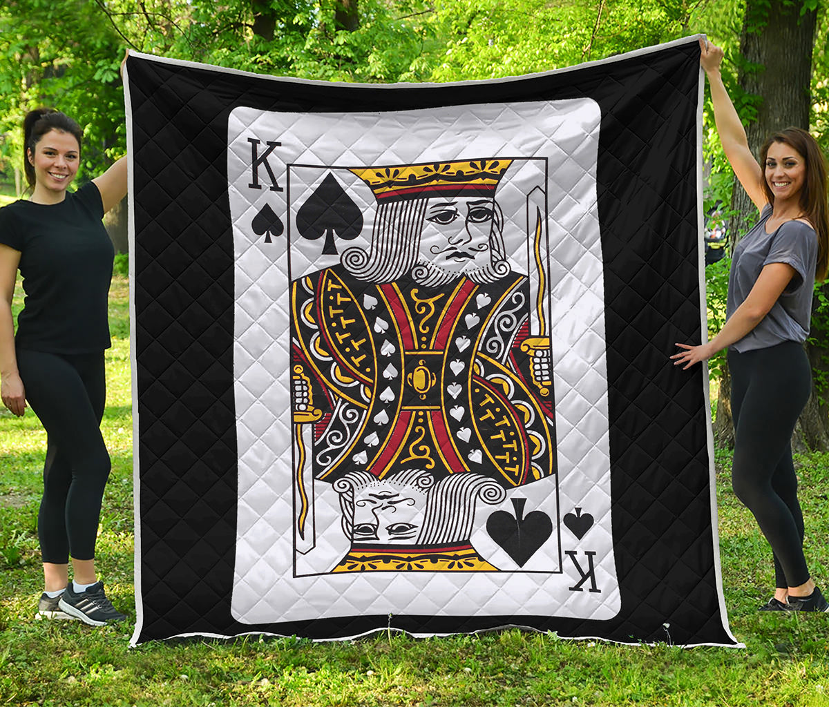 King Of Spades Playing Card Print Quilt